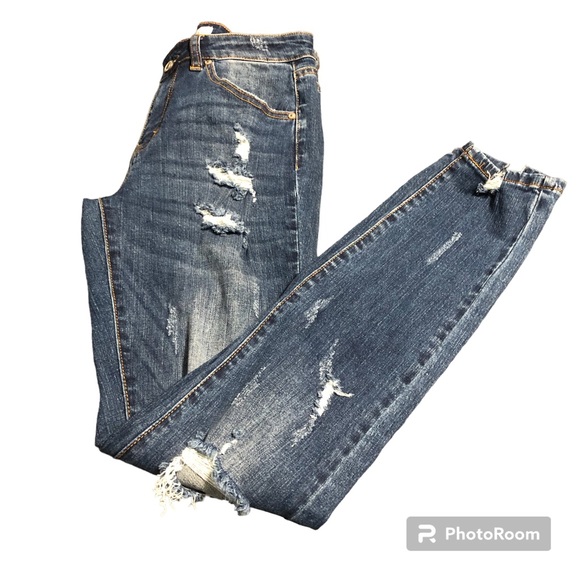 Kancan mid-rise Austin Skinny Jeans 27 Distressed - Picture 6 of 9